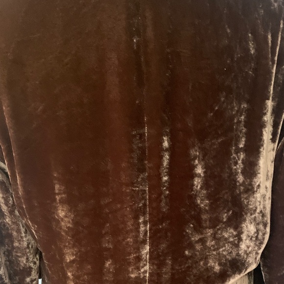 Vintage crushed Velvet Brown Women's Blazer - Picture 7 of 10
